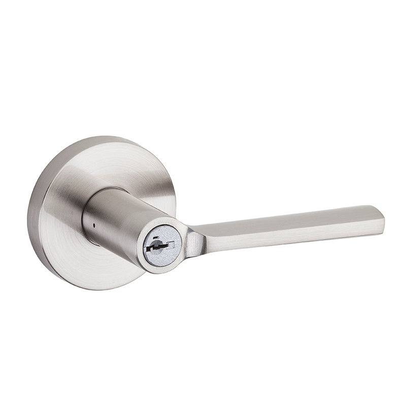 156LSL-RDT15-SMT - Kwikset Lisbon Satin Nickel Round Keyed Entry Lever