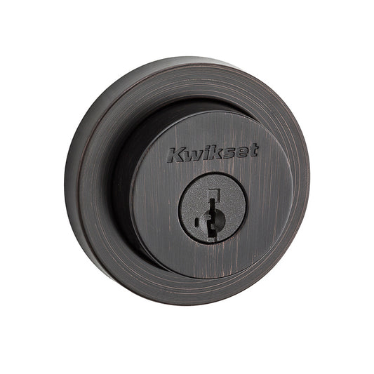 158-RDT-SMT-11P - Kwikset Milan Venetian Bronze Round Keyed One Side Deadbolt