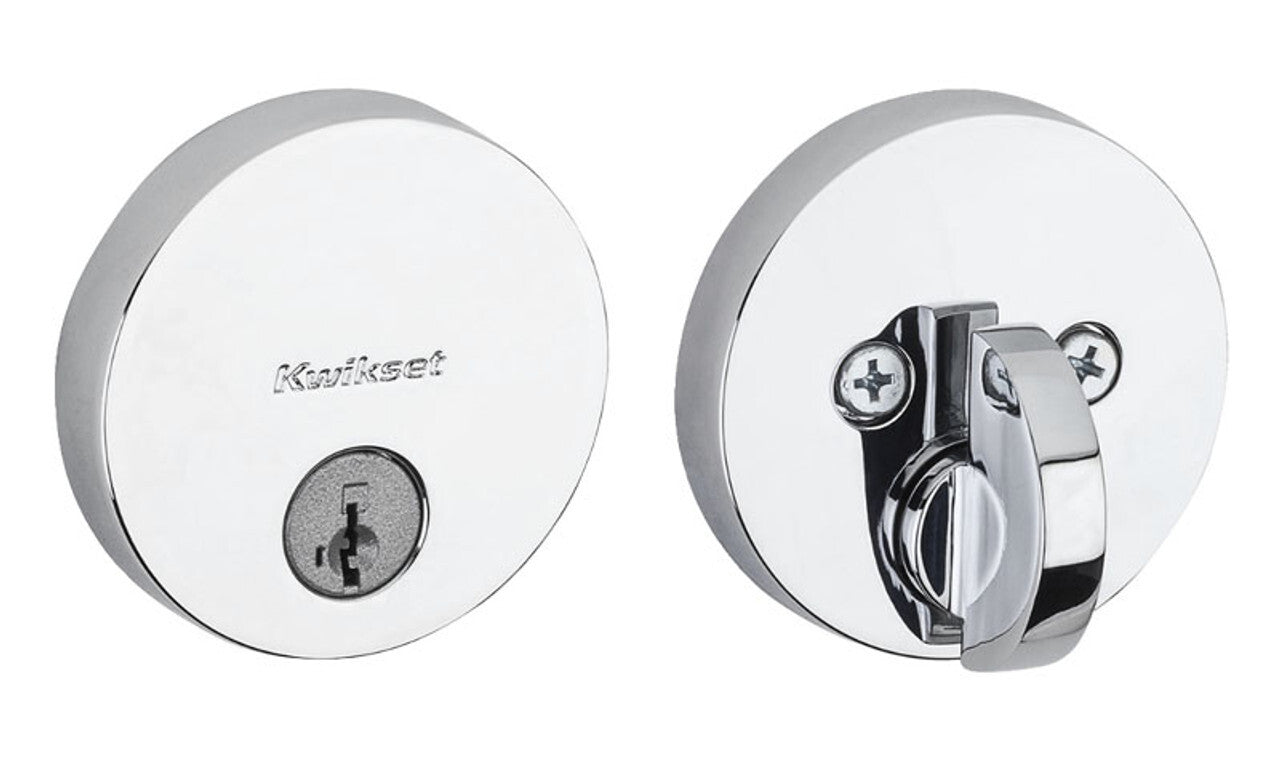 258-RDT-26-SMT - Kwikset Polished Chrome Single Cylinder Deadbolt