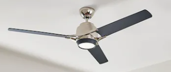 60" ZEUS CEILING FAN POLISHED NICKEL WITH WITH BLACK BLADES - 300060PN