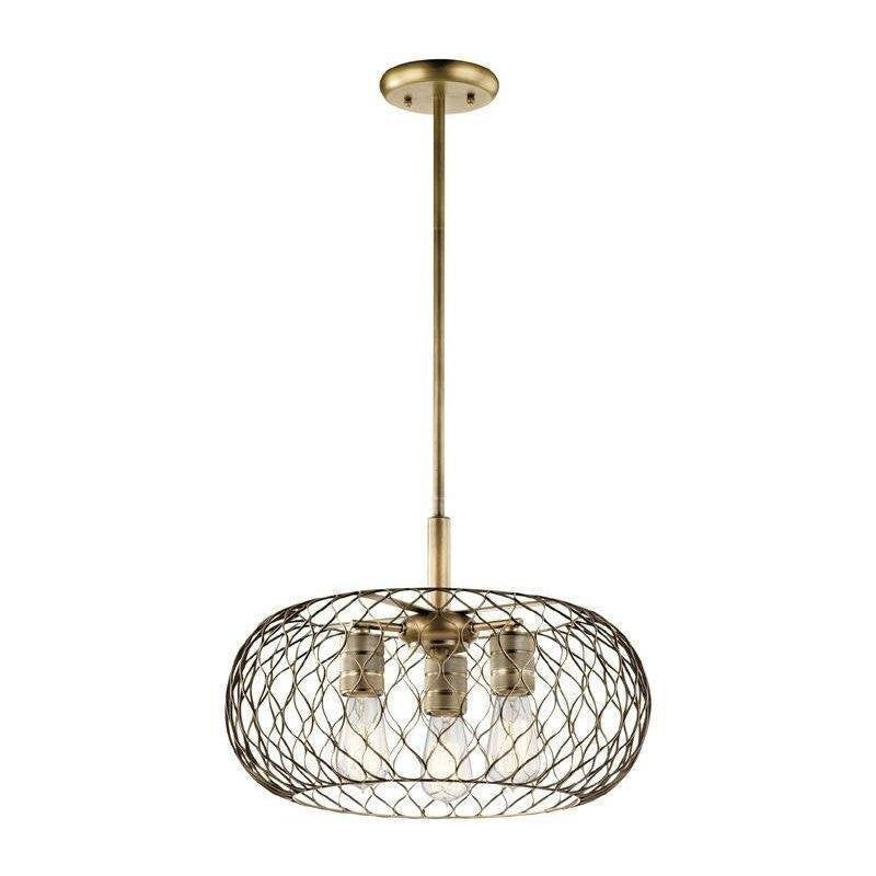 43958NBR - Kichler Lighting Devin Natural Brass 3 Light Pendant