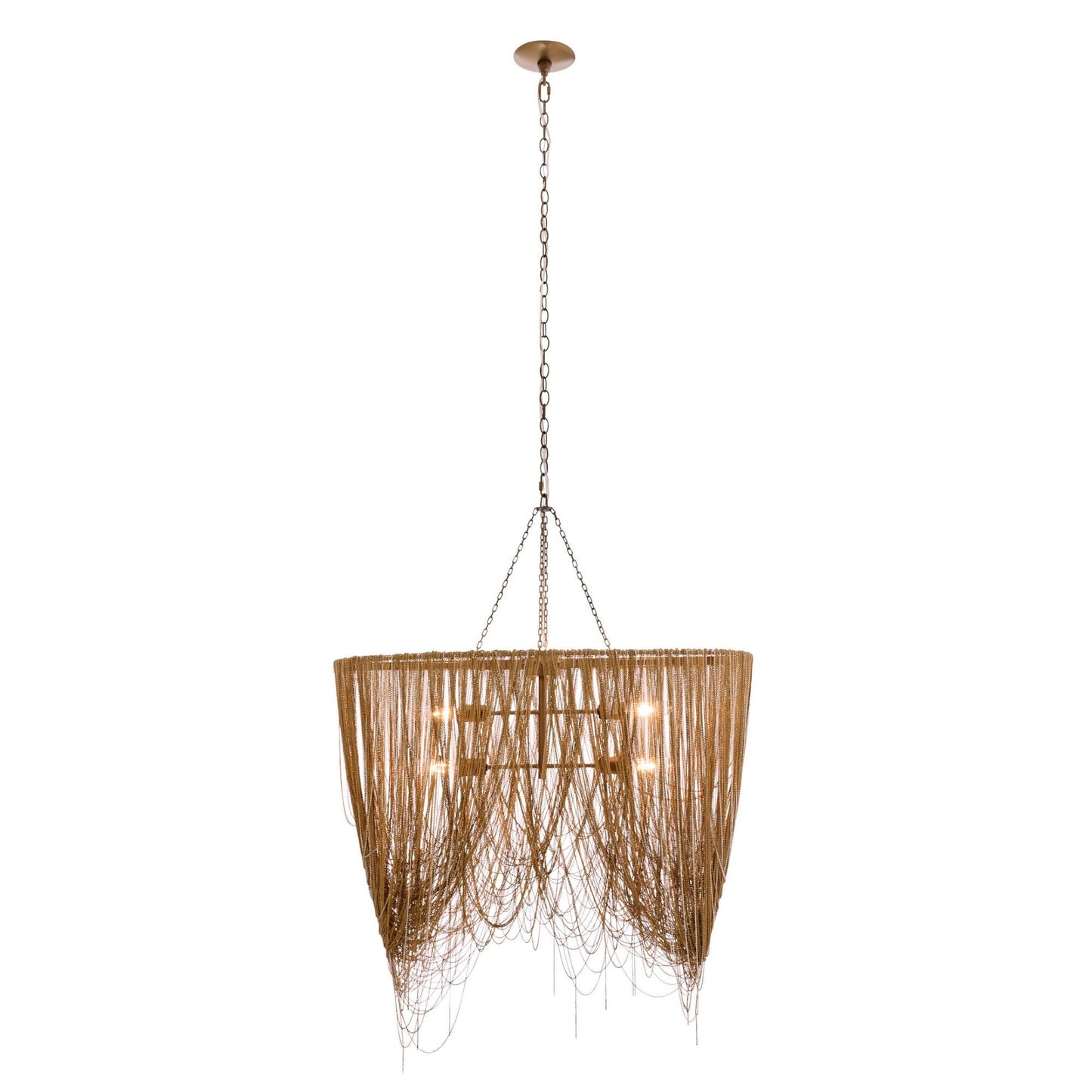46643 - Arteriors Home Layla Antique Brass Chandelier