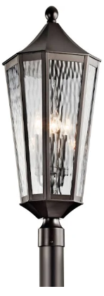 Rochdale Bronze Outdoor Post Light Clear Water Glass - 49516OZ