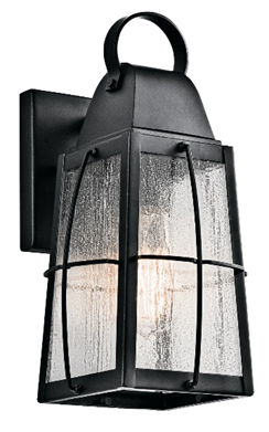 49552BKT - Kichler Lighting Tolerand Black Exterior Wall Lantern