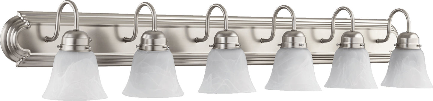 5094-6-165 - Quorum Satin Nickel 6 Light Vanity Light