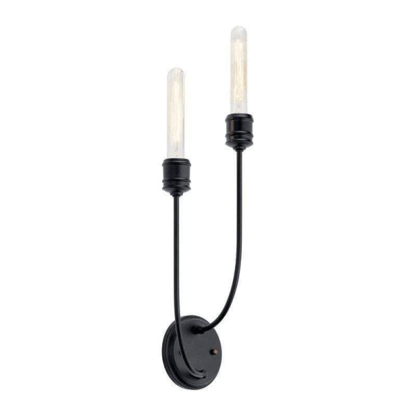 52259BK - Kichler Lighting Hatton Black 2 Light Wall Sconce