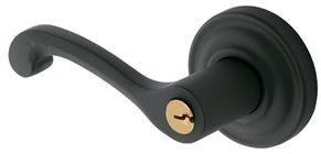 5248.190.LENT - Baldwin Hardware Satin Black Keyed Lever