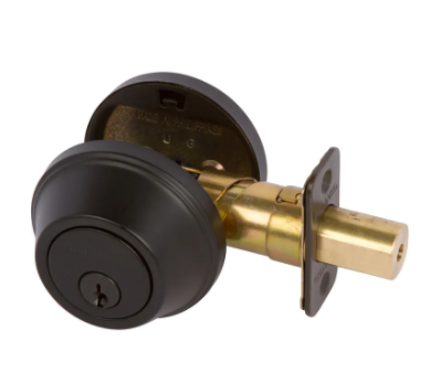 200B-US19 - Delaney Hardware Black Single Cylinder Keyed Deadbolt