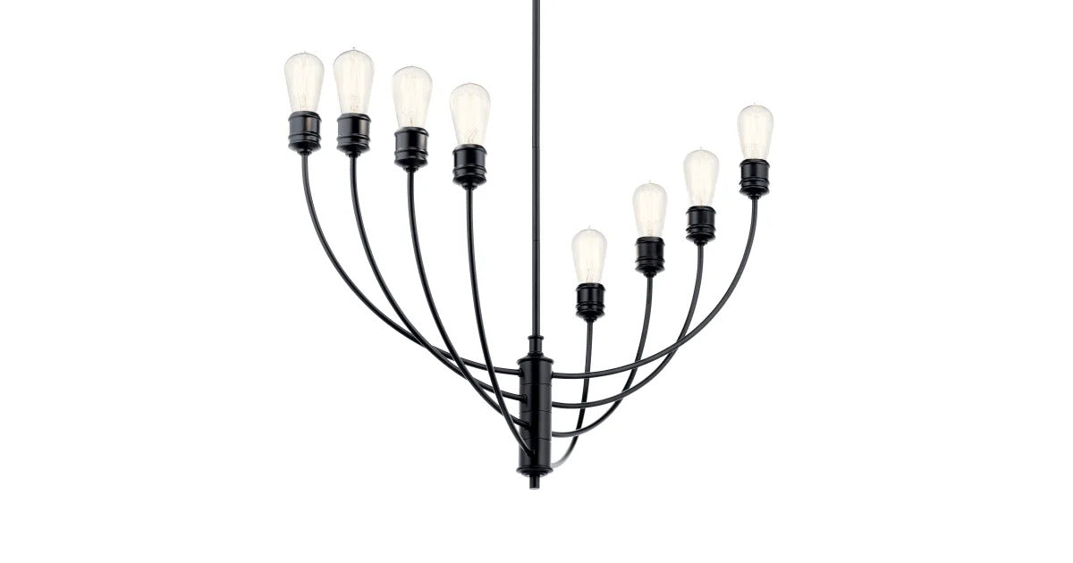 52255BK - Kichler Lighting Hatton 8 Light Black Chandelier