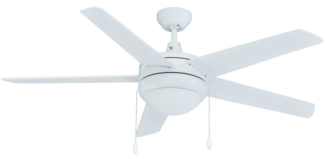 Royal Pacific 1005WW-WW-E26-L Mirage II 50" 5 Blade Interior Ceiling Fan, White