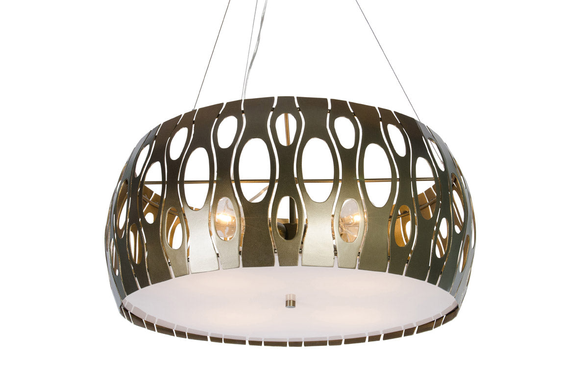 Varaluz 149P04SG Masquerade 4 Light 24 inch Pendant, Statue Garden