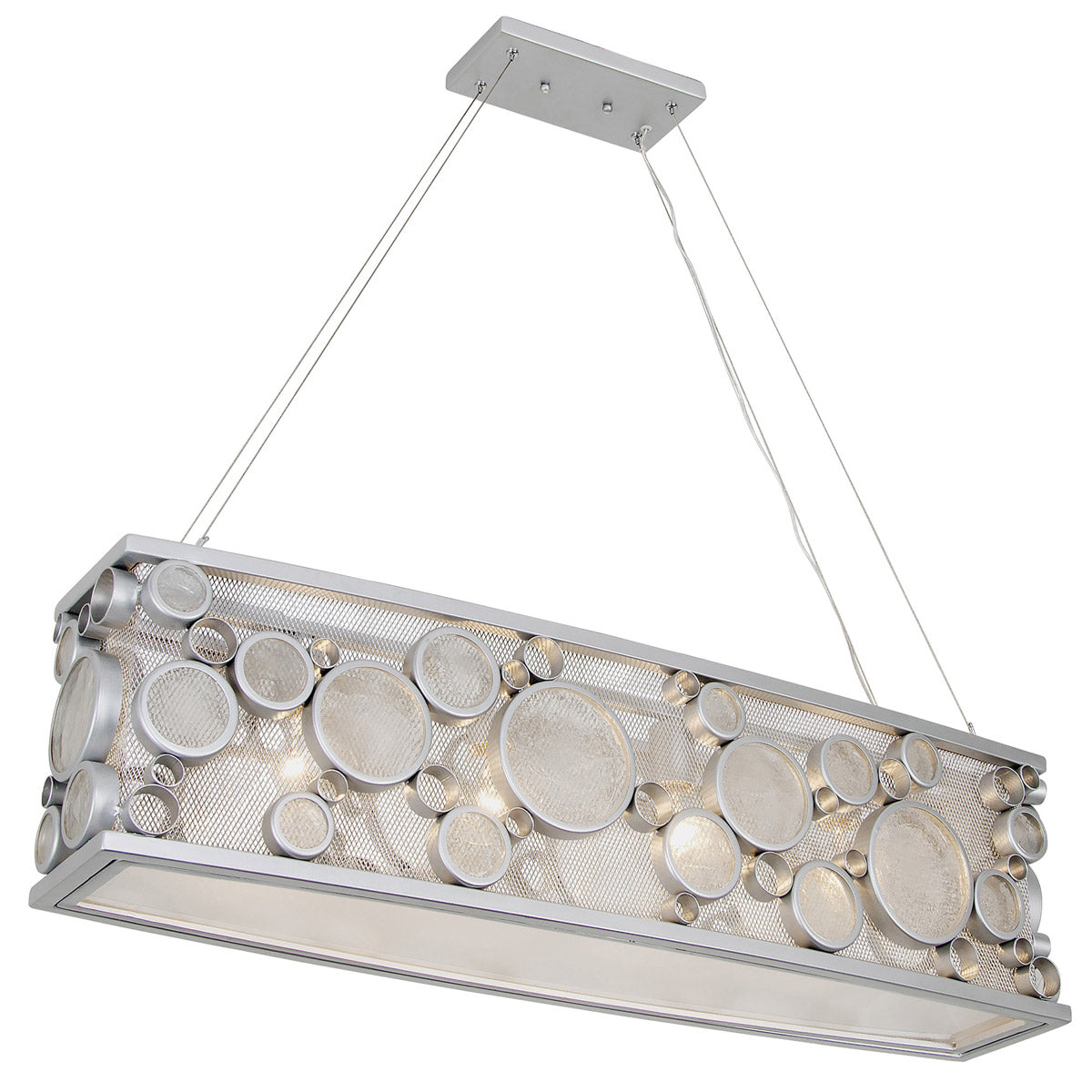 Varaluz 165N04MS Fascination 4 Light 36 inch Pendant, Metallic Silver