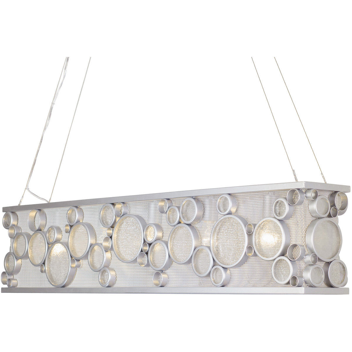 Varaluz 165N05MS Fascination 5 Light 48 inch Linear Pendant, Metallic Silver