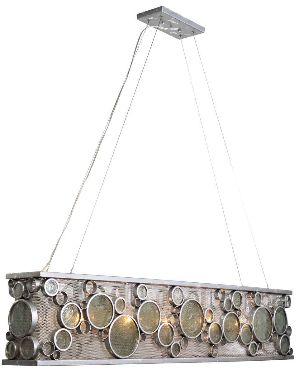 Varaluz 165N05NV Fascination 5 Light 48 inch Linear Pendant, Nevada Silver