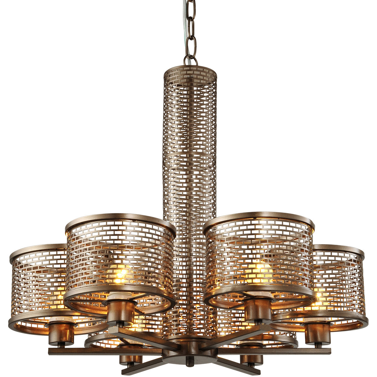 Varaluz 231C06NB Lit-Mesh Test 6 Light 26 inch Chandelier, New Bronze
