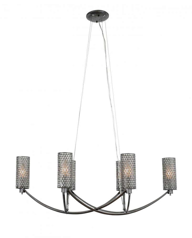 Varaluz 244N06SL Casablanca 6 Light Chandelier, Steel
