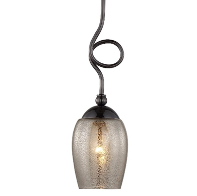 Varaluz Lighting 256M01BC Emma 1-Light Mini Pendant, Black Chrome