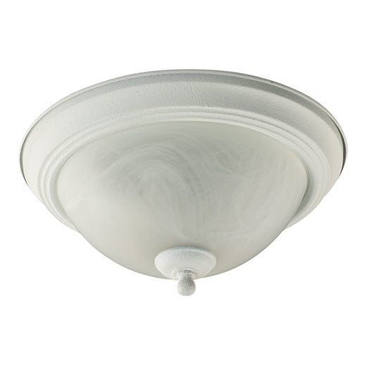 3066-11-66 - White 2 Lt. Alabaster Flush Mount - Quorum - IN STOCK LIGHTING - Flush Mount