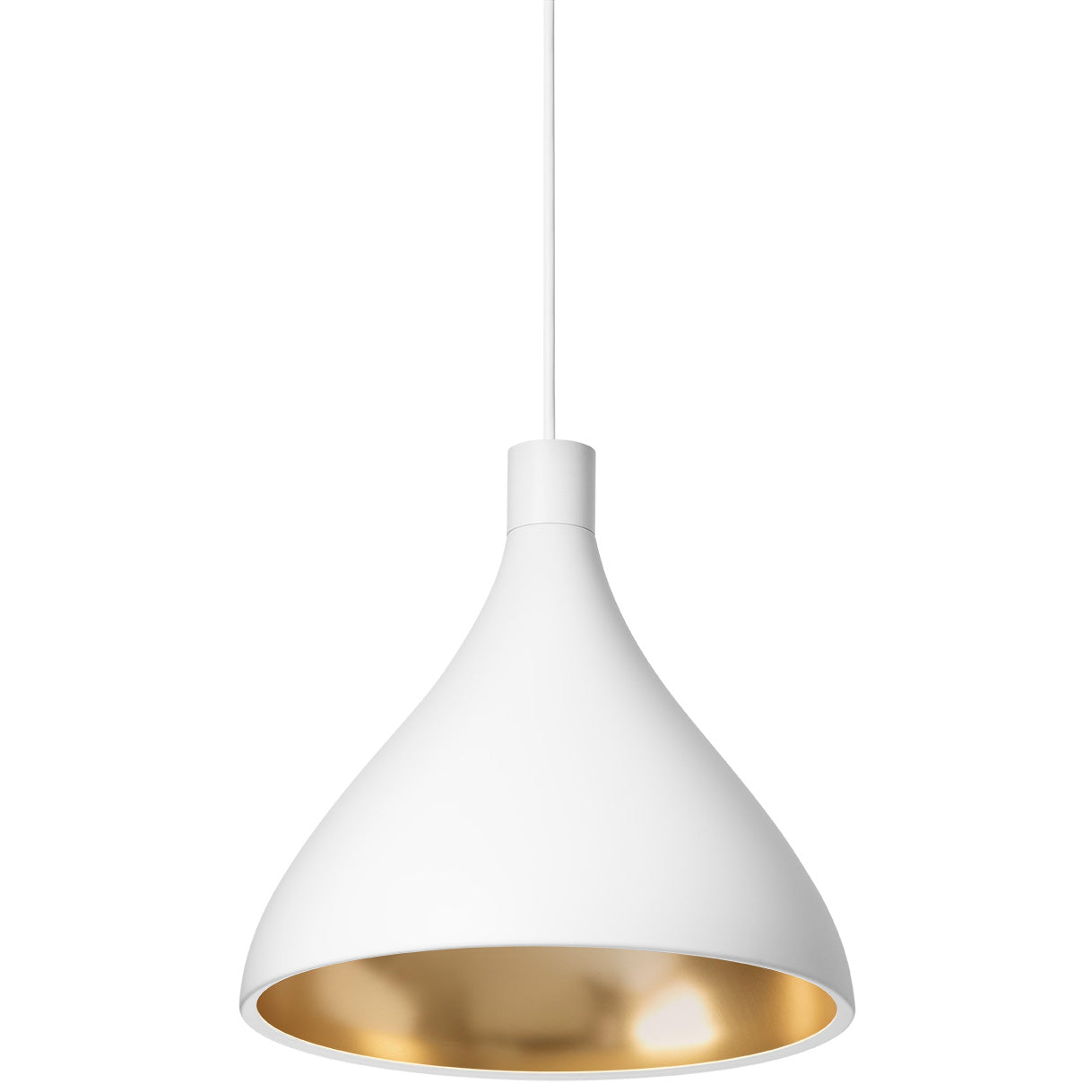 Pablo Designs Swell Medium Pendant, Wht/Brass