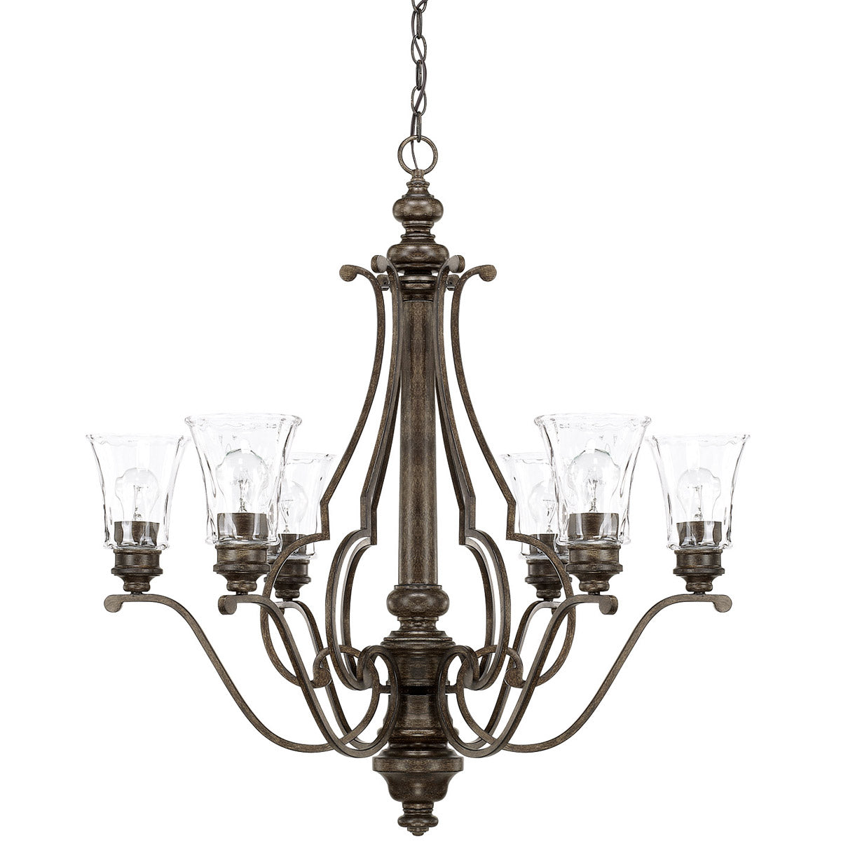 Capital Lighting 417461RB-372 Sinclaire 6 Light 32 inch Chandelier, Renaissance Brown