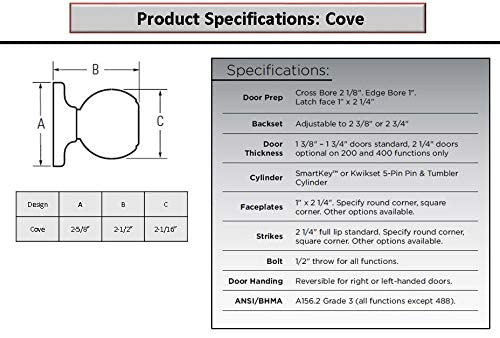 Kwikset 606CV-15 Cove Interior Dummy Handleset Trim Satin Nickel