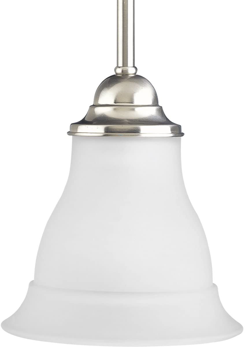 Progress Lighting P5096-09 1-Light Mini-Pendant, Brushed Nickel