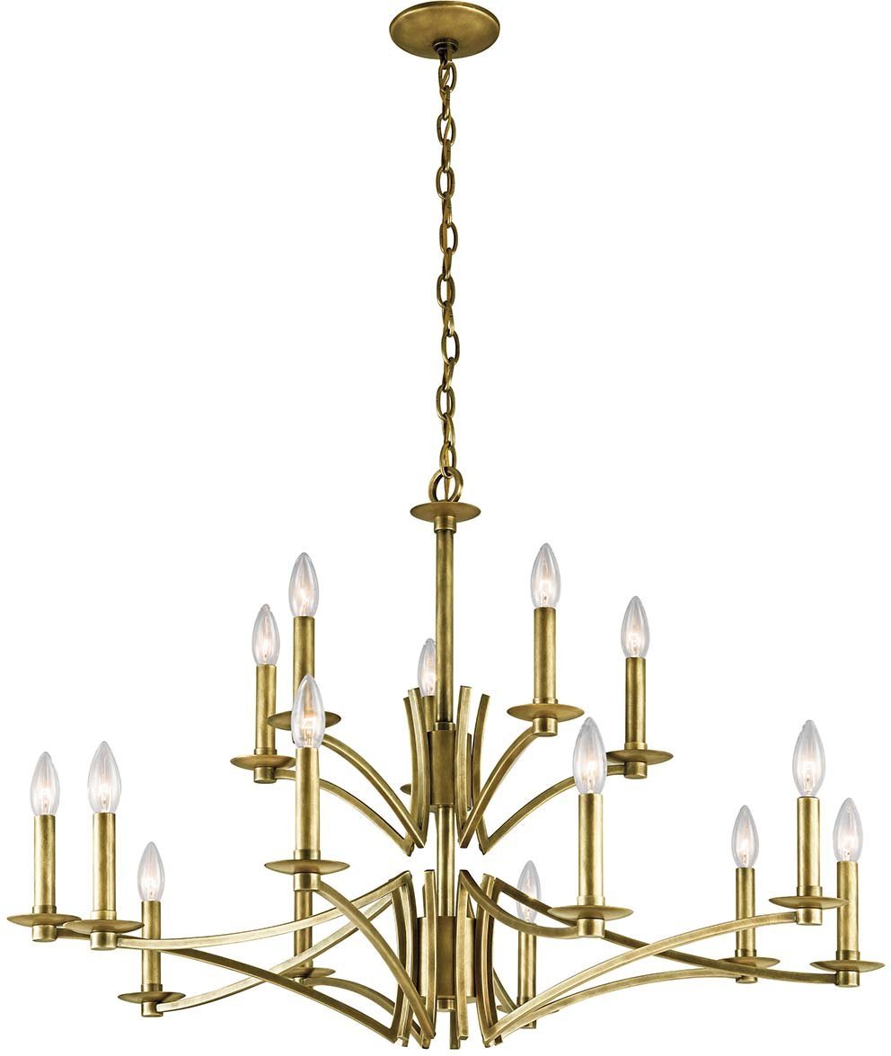 43908NBR - 15 Light Natural Brass Chandelier