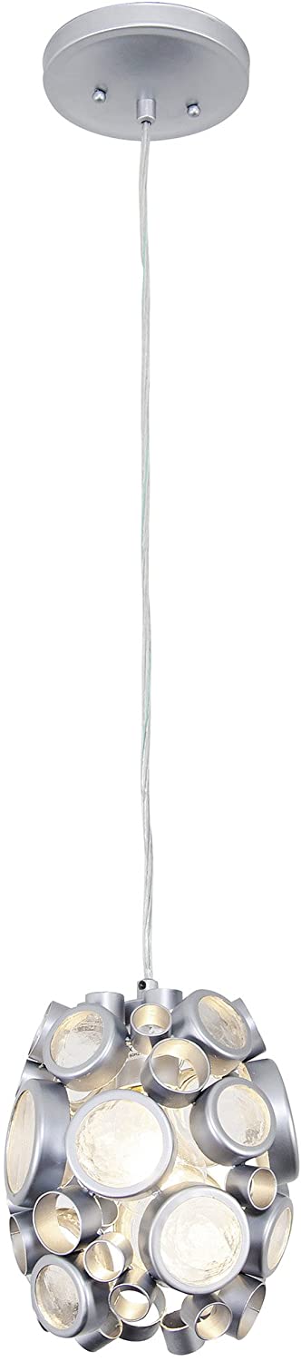 Varaluz Lighting 165M01MS Fascination 1-Light Mini Pendant, Metallic Silver