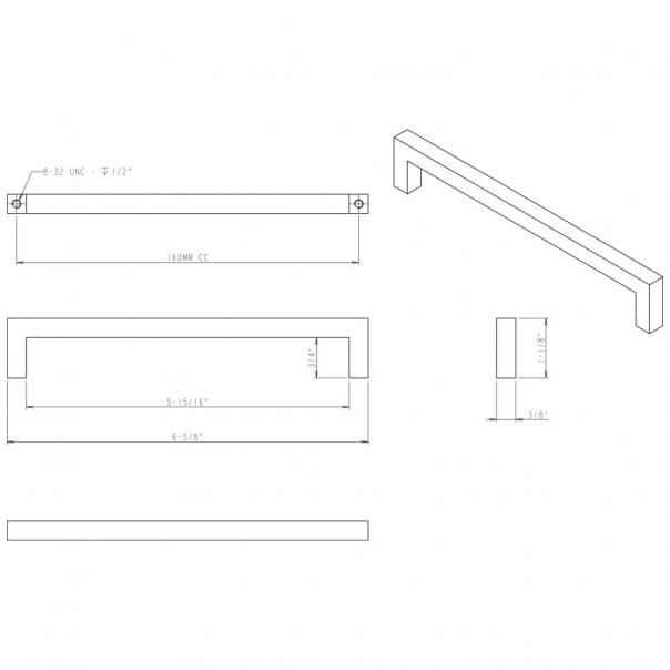 Hardware Resources 625-160SN Stanton 160mm Center to Center Cabinet Bar, SN