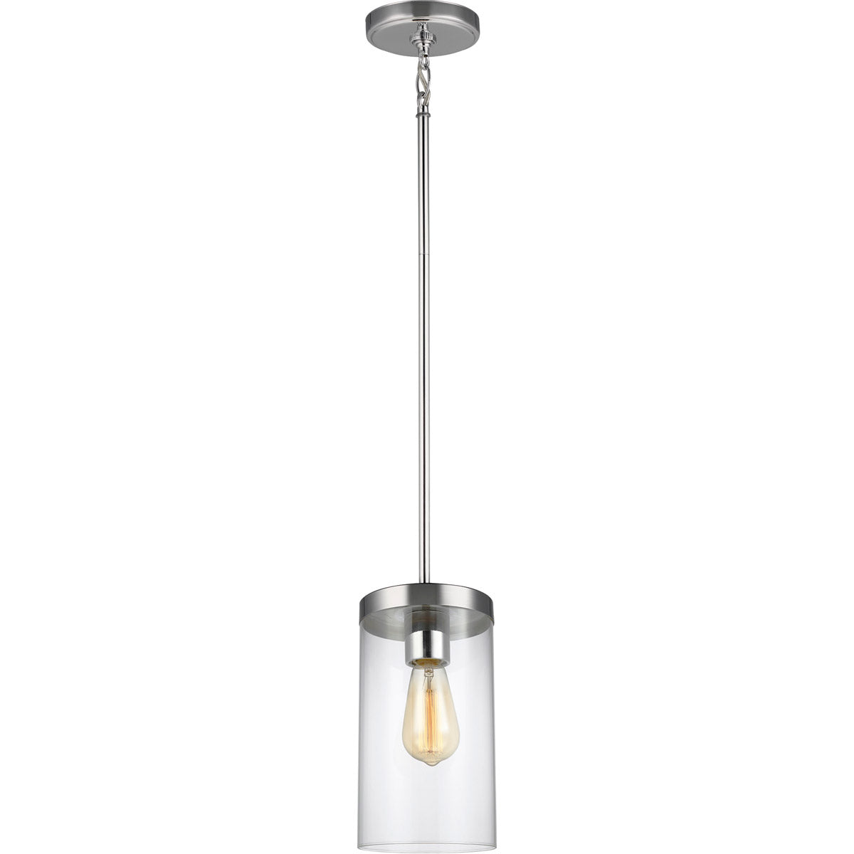 Sea Gull 6590301-05 Zire 1 Light 6 inch Chrome Pendant Light