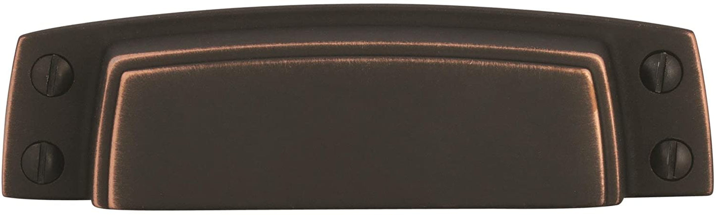 Amerock BP55318DOB Highland Ridge Cup Pull, 3.5-Inch Center-to-Center, Dark Oiled Bronze