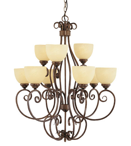7218 ROB - Mustache Scroll 9-Light Chandelier