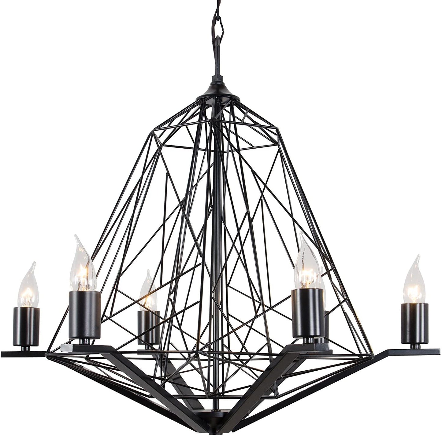 Varaluz 237C06BL Wright Stuff 6-Light Chandelier, Black