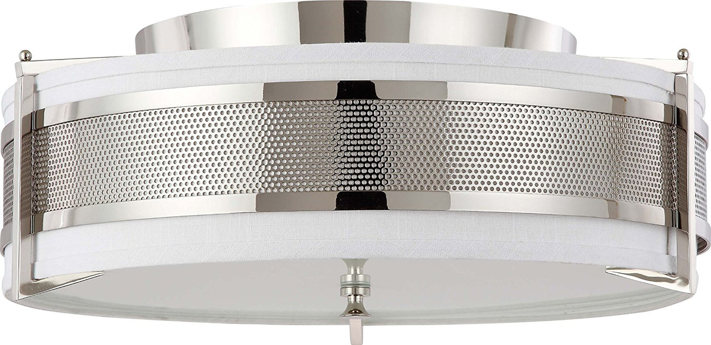 60 4447 - 4- Light Flush Mount With Slate Gray Fabric Shade