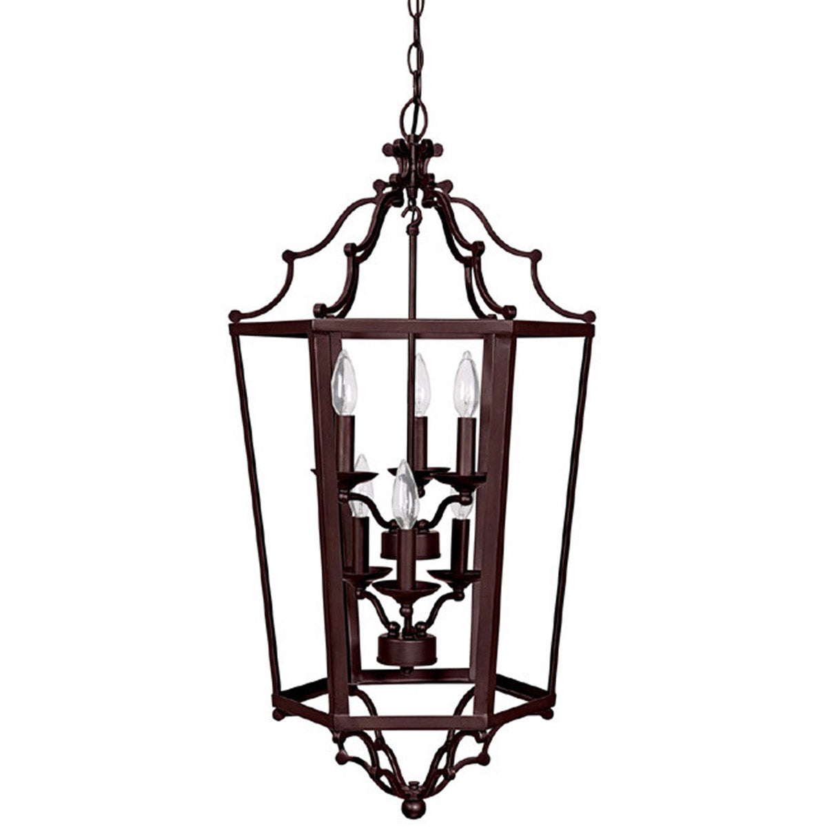9274MBZ -6 Light 60W(C) Foyer Pendant in Mediterranean Bronze