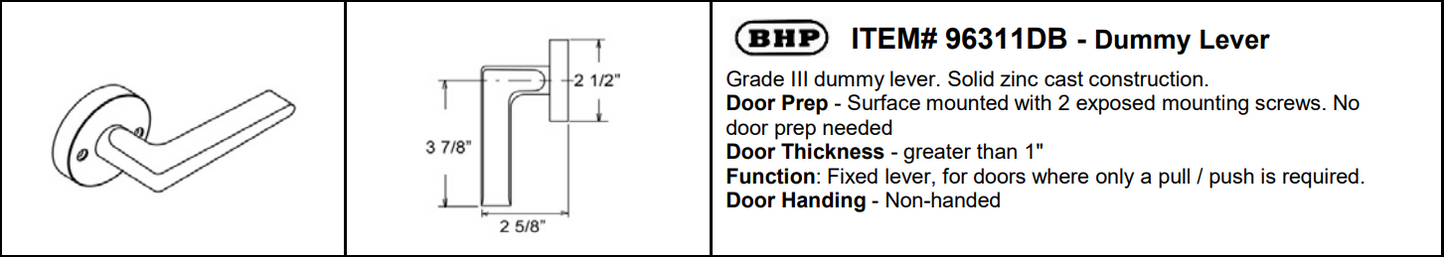 Better Home Products 96311DB Baker Beach Lever, Dark Bronze