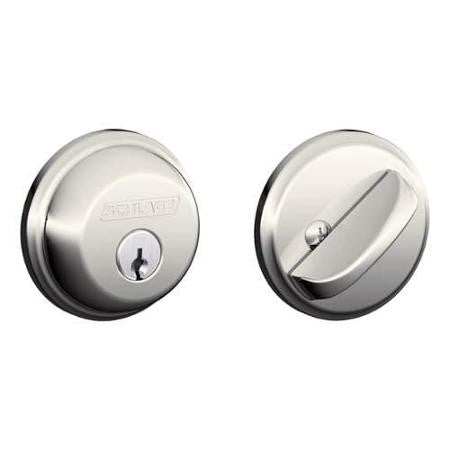 B60619-SK - Satin Nickel Keyed Entry Dead Bolt - Schlage - IN STOCK LIGHTING - Door Hardware