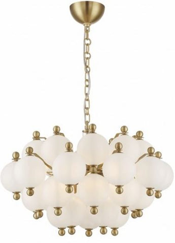 CD10174/10/PB - Rondure 10 Light 24 inch Polished Brass with Frosted Glass Chandelier