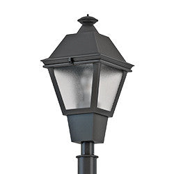 CMPN-CA-HR-III-50PSMH-MT-PTXX-RAL9005-T-GCF-LAMP - Black 1 Lt. CMP Post Light