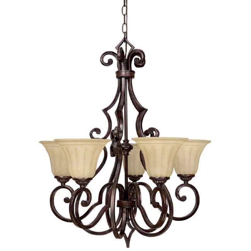 Capital Lighting 3725MBZ-268 Sierra 5 Light Chandelier, Mediterranean Bronze