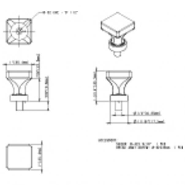 Hardware Resources G140PC Harlow 1" Square Glass Cabinet Knob, Polished Chrome