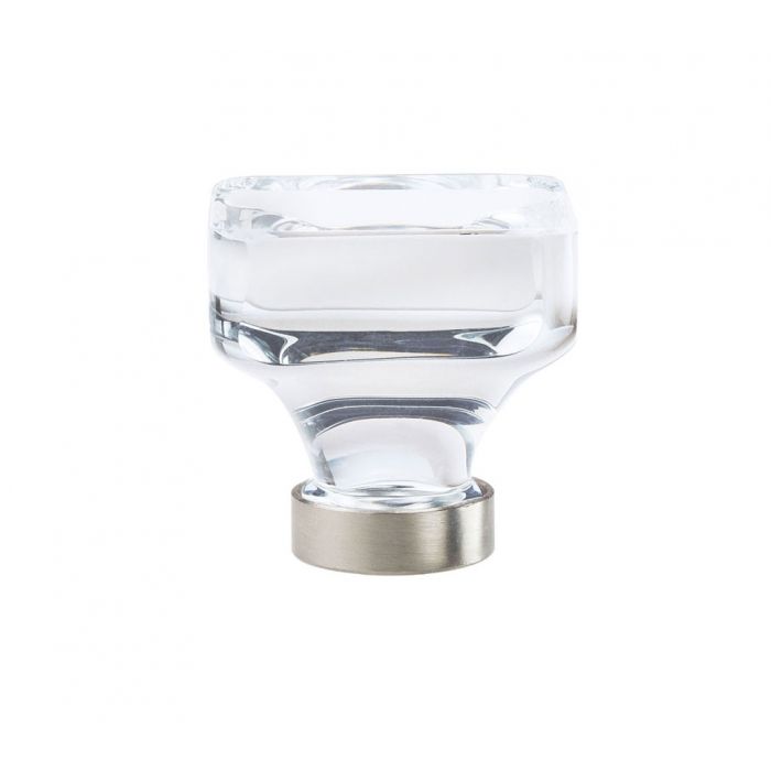 Amerock BP36653CG10 Glacio Collection 1-3/8 in. (35mm) Knob, Clear/Satin Nickel