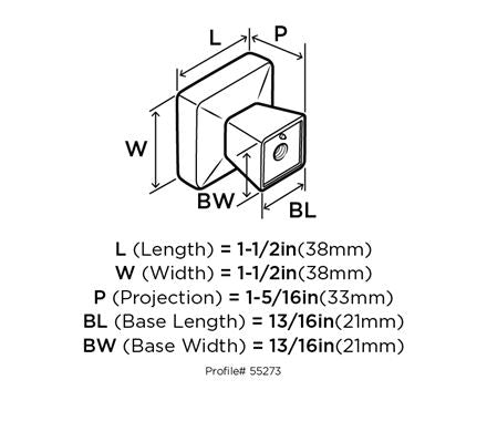 Amerock BP55273G10 Blackrock Collection 1-1/2 in. (38mm) Knob, Satin Nickel