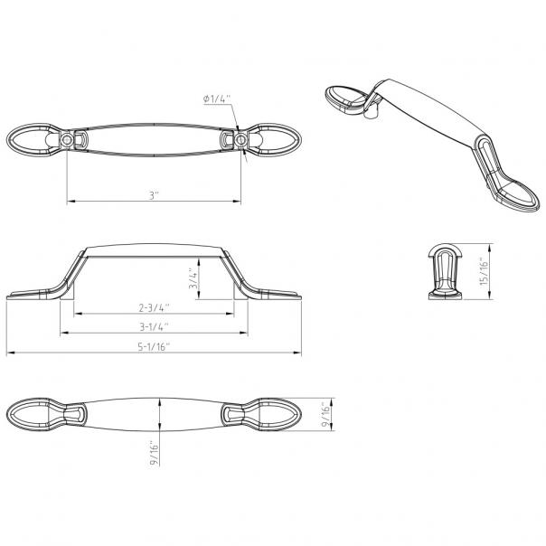 Hardware Resources P106-DBAC Vienna 3" Center to Center Cabinet Pull, Oil Rubbed Bronze