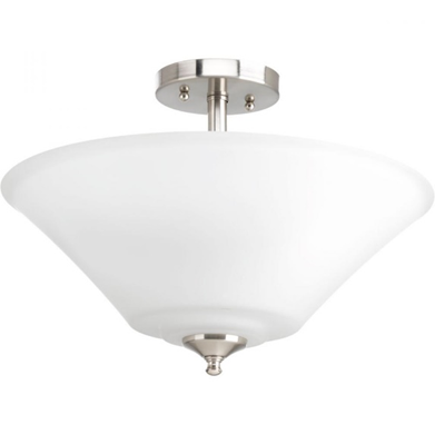 Progress Lighting P3864-09 Joy Three-Light Semi-Flush Convertible, BN