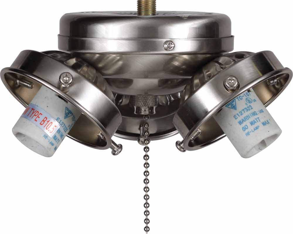 V0983-33 - Brushed Nickel 3 Lt. Ceiling Fan Light Kit - Volume International - IN STOCK LIGHTING - Fan Light Kit