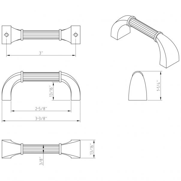 Hardware Resources Z281-SN Cordova 3" Center to Center Cabinet Pull, Satin Nickel