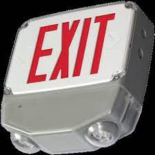 Exitronix VEX-WPC-2-RED-WHT-IH LED exit combo sign