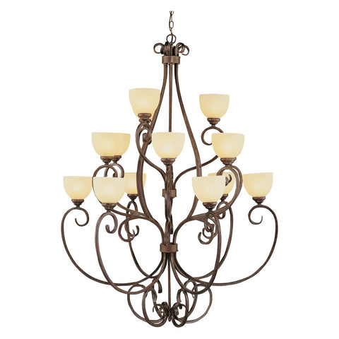 7219 ROB -  Trans Globe 15 Light 3 Tier Chandelier with a Rubbed Oil Bronze Finish