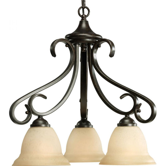 P4405-77 - Forged Bronze 3 Lt. Torino Chandelier - Progress Lighting - IN STOCK LIGHTING - Chandelier
